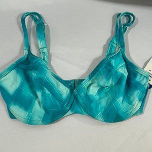 Ladies size Small Christina Aqua/Teal Bikini Top DD Underwire cups NWT